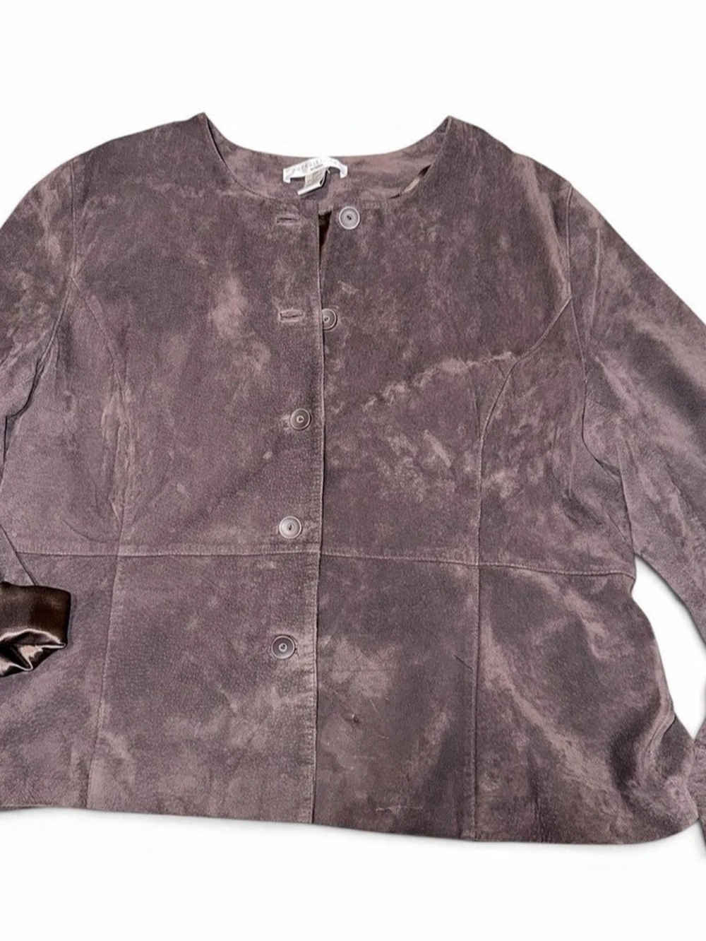 pursuits, ltd. Suede Leather Jacket with satin lining Brown Size 24W